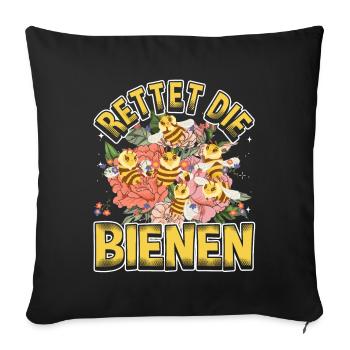 Rettet die Bienen Imker süßes Biene und Bienen - Sofakissenbezug 45 x 45 cm - Schwarz - Vorne
