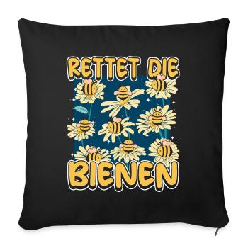 Rettet die Bienen Imker süßes Biene und Bienen - Sofakissenbezug 45 x 45 cm - Schwarz - Vorne