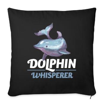 Dolphin Whisperer Dolphin Cadeau - Housse de coussin décorative 45 x 45 cm - noir - Devant