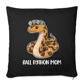 Ball Python Mom Snakes Gift - Sofa pillowcase 17,3'' x 17,3'' (45 x 45 cm) - black - Front