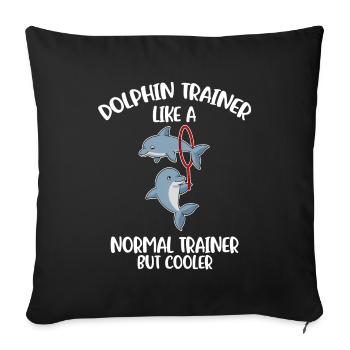 Dolphin Trainer Dolphin Cadeau - Housse de coussin décorative 45 x 45 cm - noir - Devant