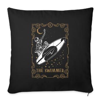 Carte de Tarot Club Occulte Gothic Surfer Nageur Surf - Housse de coussin décorative 45 x 45 cm - noir - Devant
