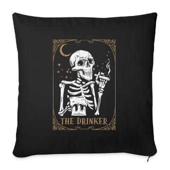 Tarot Card Occult Club Gothic Vice Drinker - Sofakissenbezug 45 x 45 cm - Schwarz - Vorne