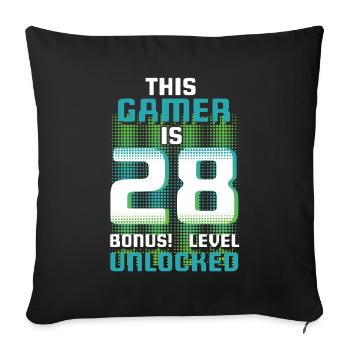 This Gamer Is Video Game Lover Gamer Age 28 - Sofa pillowcase 17,3'' x 17,3'' (45 x 45 cm) - black - Front