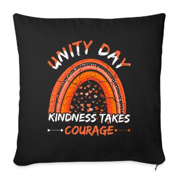 Peace Kind Courage Orange Rainbow Unity Day - Sofa pillowcase 17,3'' x 17,3'' (45 x 45 cm) - black - Front