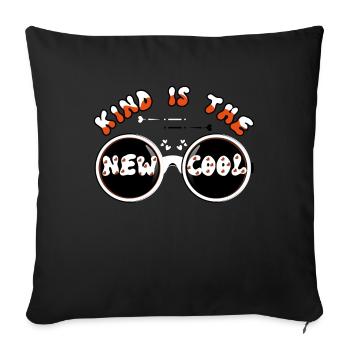 Kind New Cool Paix Gentillesse Sensibilisation Journée de l’Unité - Housse de coussin décorative 45 x 45 cm - noir - Devant
