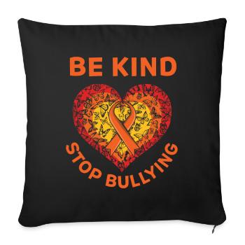 Stop Bullying Peace Kindness Awareness Unity Day - Sofa pillowcase 17,3'' x 17,3'' (45 x 45 cm) - black - Front