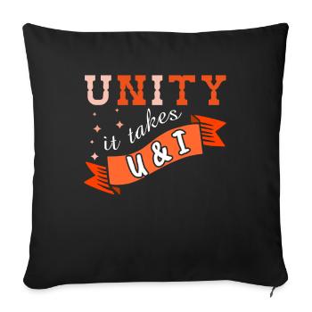 You I Orange Peace Kindness Awareness Unity Day - Sofakissenbezug 45 x 45 cm - Schwarz - Vorne