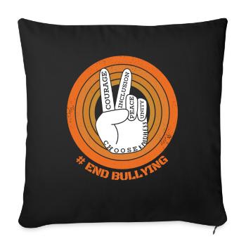End Bullying Peace Sign Rainbow Kindness Unity Day - Sofa pillowcase 17,3'' x 17,3'' (45 x 45 cm) - black - Front