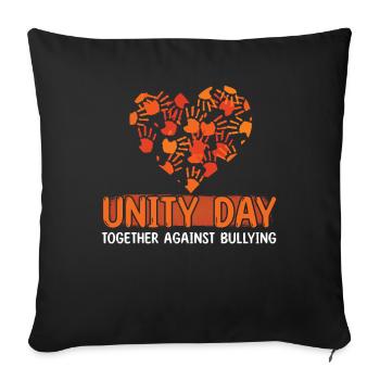 Heart Hands Love Inclusion Kindness Unity Day - Sofa pillowcase 17,3'' x 17,3'' (45 x 45 cm) - black - Front