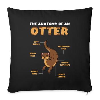 Kawaii Definition Animal Anatomy Of Otter - Sofa pillowcase 17,3'' x 17,3'' (45 x 45 cm) - black - Front