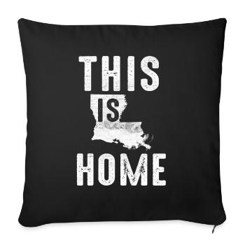 Map America US State Flag This Home Louisiana - Sofa pillowcase 17,3'' x 17,3'' (45 x 45 cm) - black - Front