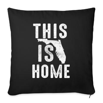Map America US State Flag This Home Florida - Sofa pillowcase 17,3'' x 17,3'' (45 x 45 cm) - black - Front