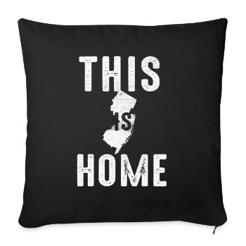Map America US State Flag This Home New Jersey - Sofa pillowcase 17,3'' x 17,3'' (45 x 45 cm) - black - Front