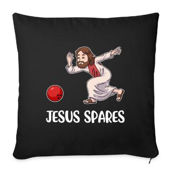 Jésus épargne le bowling Jésus Cadeau - Housse de coussin décorative 45 x 45 cm - noir - Devant