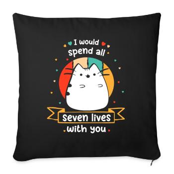 Cat Funny Cats Saying Kitten Comic Hangover - Sofa pillowcase 17,3'' x 17,3'' (45 x 45 cm) - black - Front