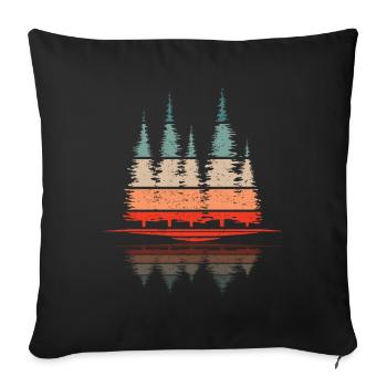 Retro Forest Randonnée en plein air Nature - Housse de coussin décorative 45 x 45 cm - noir - Devant