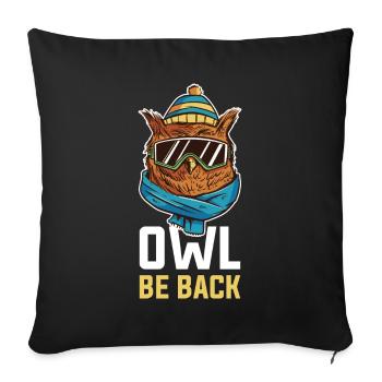 Owl Be Back Owl Cadeau - Housse de coussin décorative 45 x 45 cm - noir - Devant