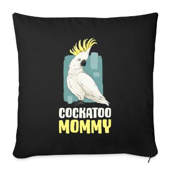 Cadeau Cockatoo Mommy Bird - Housse de coussin décorative 45 x 45 cm - noir - Devant