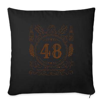 Retro Vintage Age 48 Year Old Birth Born Beer - Sofa pillowcase 17,3'' x 17,3'' (45 x 45 cm) - black - Front