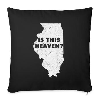 Carte terrestre Amérique État Accueil Paradis Illinois - Housse de coussin décorative 45 x 45 cm - noir - Devant