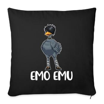 Emo Emu Bird Gift - Sofa pillowcase 17,3'' x 17,3'' (45 x 45 cm) - black - Front