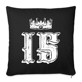 15 Couronne numérique - Housse de coussin décorative 45 x 45 cm - noir - Devant