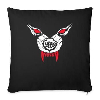 Monstre effrayant Visage Crocs Horreur Effrayant Halloween - Housse de coussin décorative 45 x 45 cm - noir - Devant