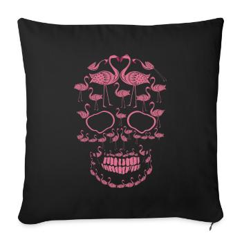 Flamaingo Skeleton Horror Scary Halloween - Sofa pillowcase 17,3'' x 17,3'' (45 x 45 cm) - black - Front