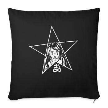 Creepy Kid Pentagram Satanic Scary Halloween - Sofa pillowcase 17,3'' x 17,3'' (45 x 45 cm) - black - Front