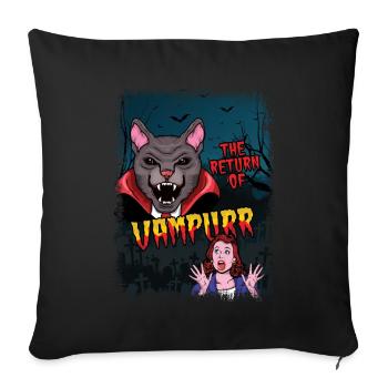Cute Cat Vampire Horror Scary Halloween - Sofa pillowcase 17,3'' x 17,3'' (45 x 45 cm) - black - Front