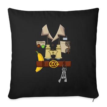 Funny Zoo Keeper Costume For Halloween - Sofa pillowcase 17,3'' x 17,3'' (45 x 45 cm) - black - Front