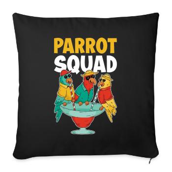Parrot Squad Parrot Cadeau De Perroquet - Housse de coussin décorative 45 x 45 cm - noir - Devant