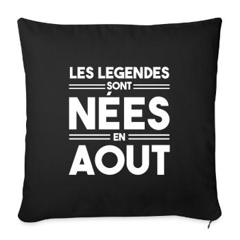 les légendes sont nées en août - Housse de coussin décorative 45 x 45 cm - noir - Devant