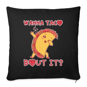 Talk About It Cute Kawaii Heart Dab Dabbing Taco - Sofa pillowcase 17,3'' x 17,3'' (45 x 45 cm) - black - Front