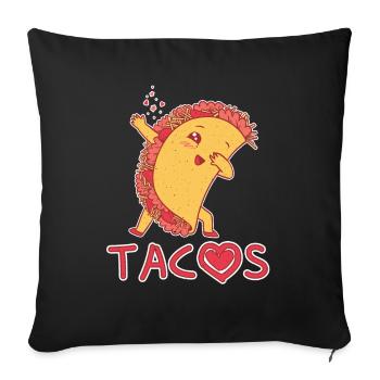 Mignon Kawaii Coeur Dab Dabbing Taco - Housse de coussin décorative 45 x 45 cm - noir - Devant