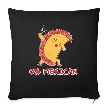 Zero Mexican Cute Kawaii Heart Dab Dabbing Taco - Sofa pillowcase 17,3'' x 17,3'' (45 x 45 cm) - black - Front