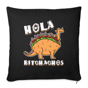 Mignon Hello Kawaii Dinosaur Animal Taco - Housse de coussin décorative 45 x 45 cm - noir - Devant