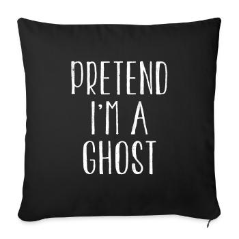 Drôle de faire semblant que je suis un costume de fantôme pour Halloween - Housse de coussin décorative 45 x 45 cm - noir - Devant