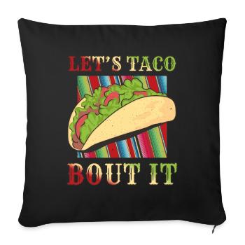 Parlez de Retro Vintage Mexican Food Taco - Housse de coussin décorative 45 x 45 cm - noir - Devant