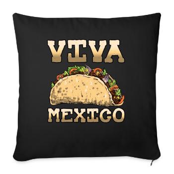 Vintage Mexican Food Live Mexico Taco - Housse de coussin décorative 45 x 45 cm - noir - Devant