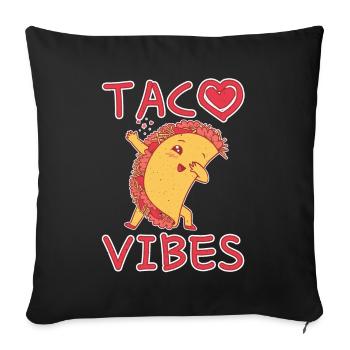 Cute Kawaii Heart Dab Dabbing Taco Vibes - Sofa pillowcase 17,3'' x 17,3'' (45 x 45 cm) - black - Front