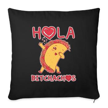 Cute Kawaii Heart Dab Dabbing Taco Hello - Sofa pillowcase 17,3'' x 17,3'' (45 x 45 cm) - black - Front