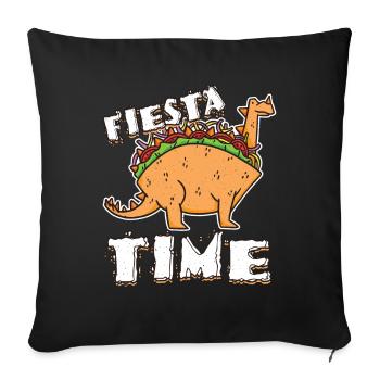 Mignon Kawaii Mexico Party Dinosaur Animal Taco - Housse de coussin décorative 45 x 45 cm - noir - Devant
