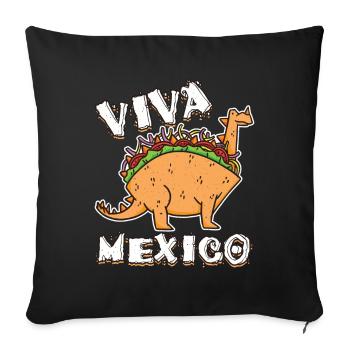 Mignon Kawaii Live Mexico Dinosaure Animal Taco - Housse de coussin décorative 45 x 45 cm - noir - Devant
