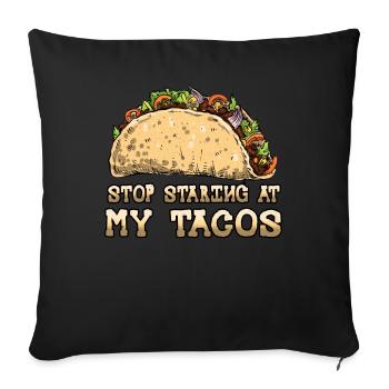 Cuisine mexicaine vintage Mexique regardant Taco - Housse de coussin décorative 45 x 45 cm - noir - Devant