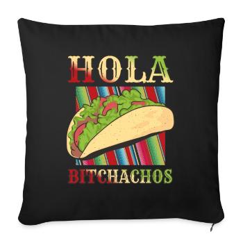 Retro Vintage Mexican Food Taco Bonjour - Housse de coussin décorative 45 x 45 cm - noir - Devant
