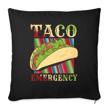 Retro Vintage Mexican Food Taco Emergency - Sofa pillowcase 17,3'' x 17,3'' (45 x 45 cm) - black - Front