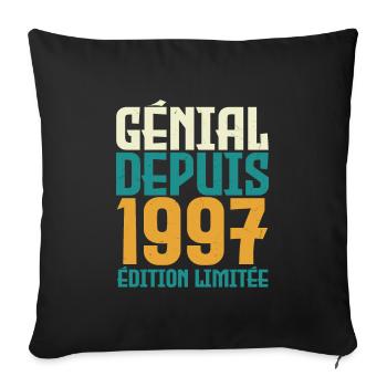 Génial depuis 1997 - Housse de coussin décorative 45 x 45 cm - noir - Devant
