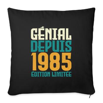 Génial depuis 1985 - Housse de coussin décorative 45 x 45 cm - noir - Devant